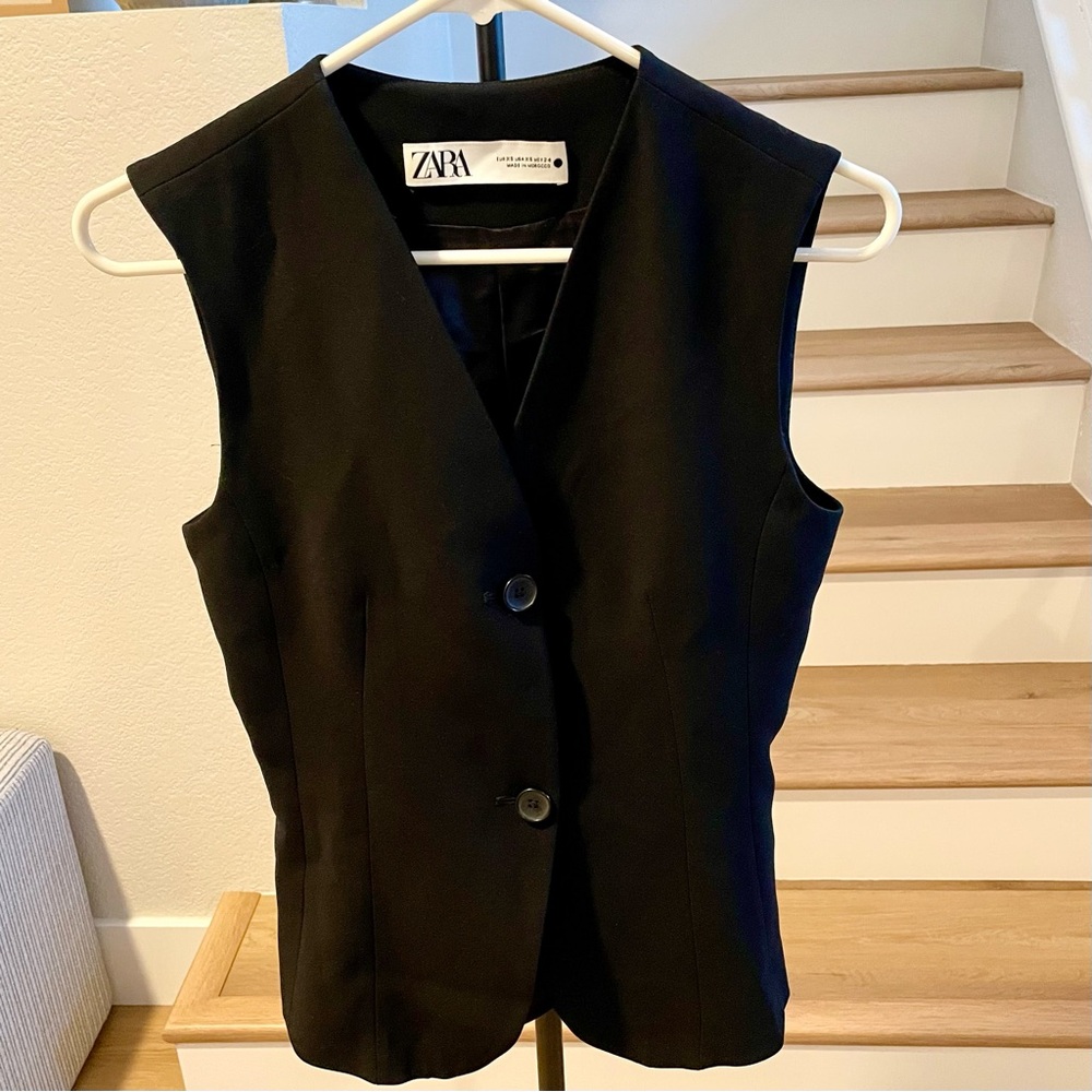 Zara Elegant‎ Black Tailored Vest - Women’s Size XS